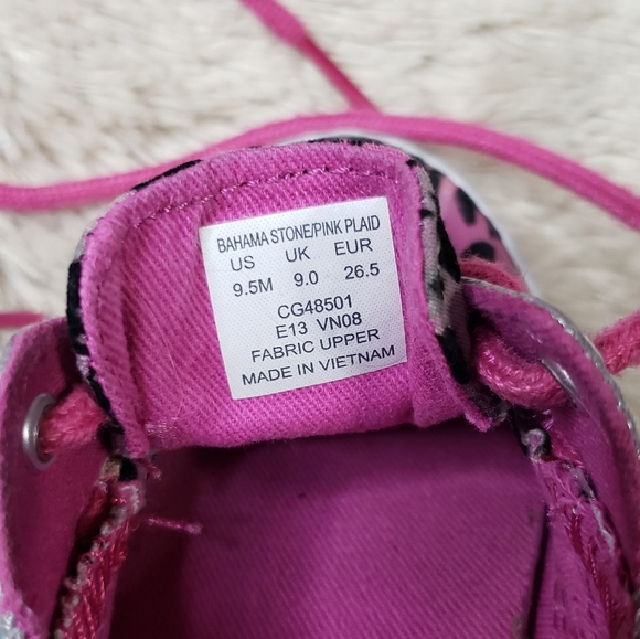 Sperry Bahama stone pink plaid leopard print shoes - Picture 2 of 8